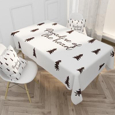 China 2022 Christmas waterproof Nordic tablecloth waterproof cotton and coffee table cloth cartoon letter series household linen tablecloth for sale