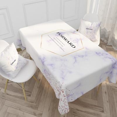 China Custom Logo Printed Waterproof Linen Tablecloth Home Decor Anti Wrinkle Waterproof White Home Tablecloth Home Kitchen Tablecloth for sale