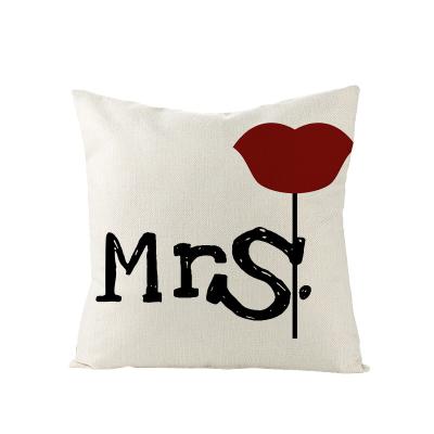 China Anti-Static Custom Wedding Decoration White Pillow Case Personalized Printed Love Couples Pillow Case for sale