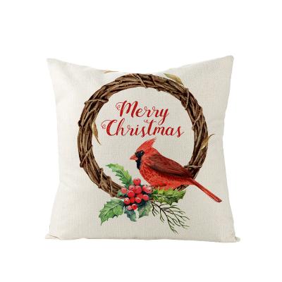 China Merry Christmas 2022 Christmas Car Pillow Case Home Decorative Anti-static Tile Santa Claus Cushion Cover for sale