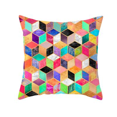 China 2022 Anti-Static New Design Abstract Geometry Peach Skin Throw Pillow Case Sofa Cushion Cover for sale