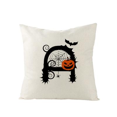 China Decorative Witch Cat Scary Night Funny Human Autumn Farmhouse Skeleton Pillowcase Trick or Treat Halloween Anti-Static Tile Cover for sale