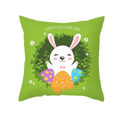 China Factory Wholesale New Anti-bacteria Micropeach Easter Bunny Pattern Car Sofa Bedroom Amazon Living Room Canvas Pillow Case 2022 for sale