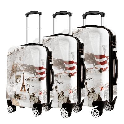 China Lightweight Durable Factory Full Color Printing Pattern Suitcase Sets Travel Trolley Travel Luggage Sets for sale