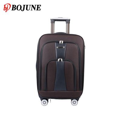 China Top& quality 4 side nice wheels bottom handle travel 3 pcs set soft cloth fabric luggage bags for sale