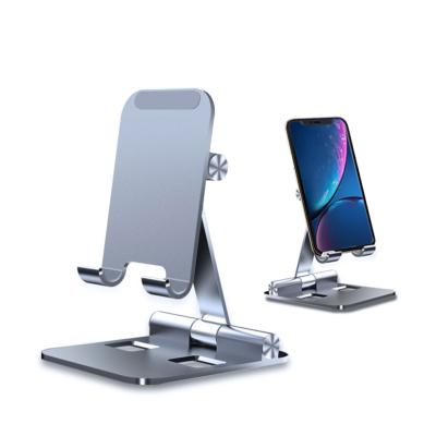 China Adjustable Foldable Lazy Mobile Phone Stand Tablet Mobile Phone Stand Holder Double Cell Phone Stand Foldable Flexible Angle for sale