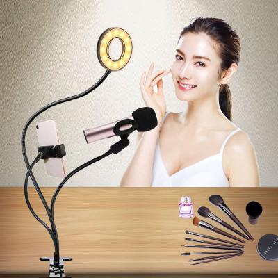 China New Idea Mini 2021 Product Led Ring Light Led Light With Gooseneck Phone Holder Stand for sale