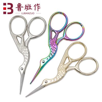 China Universal Cutting Crane Bird Vintage Stainless Steel Embroidery Scissors for sale