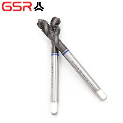 China Stainless Steel HSS Machine Tap Threading Taps Spiral Groove Machine Tap With Blue-Ring Hand Tools for sale