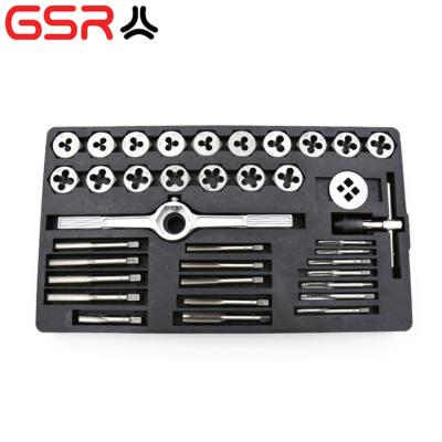 China M3~M12 37PCS Hand Tap & Die Wrench Tap & Round General Purpose Tap & Die Set of Threading Taps for sale