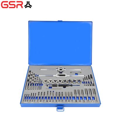 China HSS/ALLOY General Purpose Steel Tap and Die Set M3~M12 Hand Tap and Die Wrench and Round Tap Tapping Tools for sale