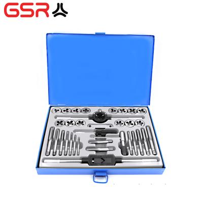 China 32pcs M3~M12 Hand Tap Wrench Tool Maker Ratchet Die Stock Tapping Set and Universal Purpose Round Die and Tap for sale