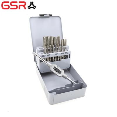 China ALLOY HSS4241 4341 m2 M35 22pcs M3~M12 hand tap set with wrench thread hss tools tap threading taps for sale