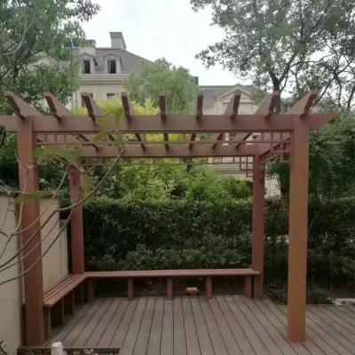 China Contemporary Customized Outdoor Wooden Wpc Plastic Composite Pergola For Garden / Park for sale