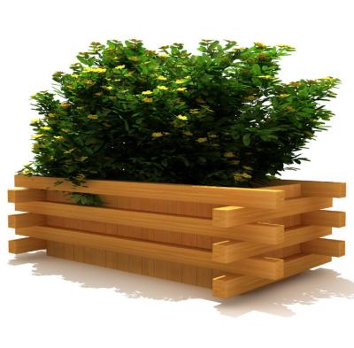 China Wooden fiber+HDPE+chemical additives WPC plastic planter flower pot for park for sale