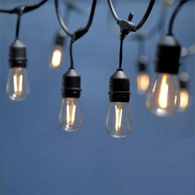 China LED String Cage Light Plastic String 2019 Sale 48ft E26 E27 Retro Use Light Warm Black Waterproof Indoor Outdoor Commercial Bulb for Outdoor for sale