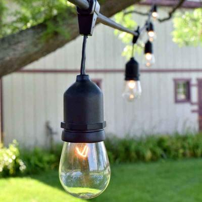 China 2020 PVC+copper wire best quality 48ft commercial grade E26 outdoor sockets string light patio backyard garden lighting with incandescent bulb for sale