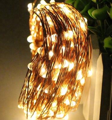 China Warm White PVC+copper wire 10meter Christmas Wishing Bottle Light AA Battery Copper LED String Fairy Lights for sale