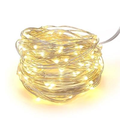 China Yellow PVC+copper Wire Wedding Christmas Holiday Party Waterfall Fairy LED Copper String Lights Waterproof for sale