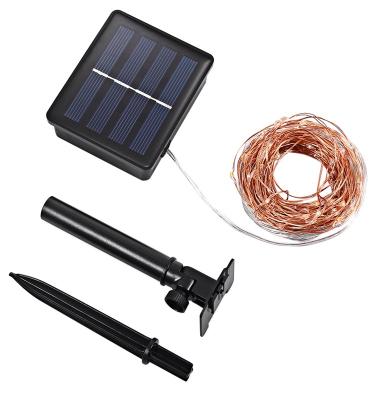 China 10m 100leds 10m 100Leds Warm White Waterproof Solar Power Copper Wire LED Fairy String Light For Patio Party Decoration for sale