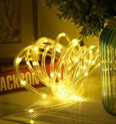 China 10m 100leds 8 Modes Waterproof Copper Wire Tube Garland Decorative LED Fairy String Light Outdoor for Christmas Tree for sale