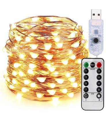 China Waterproof 8 Functions String Light With Remote Controller Wholesale 10m USB Operated 13 Keys 8 Modes LED String Fairy Lights With Remote For Home Outdoor Window Curtain Decoration for sale