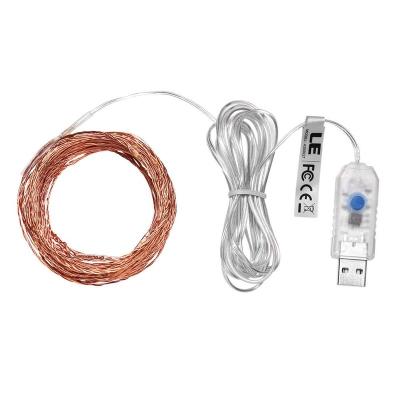 China USB LED Light 10M/100LEDS Micro Plug In Silvery Copper Wire String Fairy Lights Christmas Indoor Decor Waterproof Lot for sale