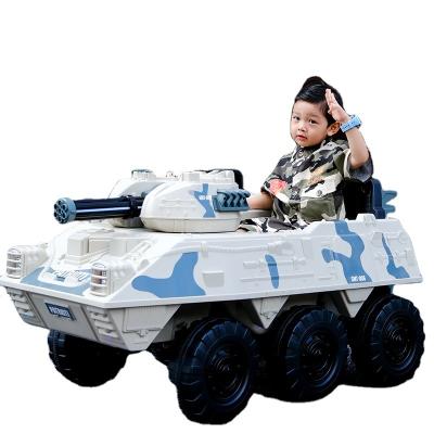 China Kids Electric Toy Tank Riding Toy Electric Tank 12V 6X6 Wheels PP Plastic Type for sale