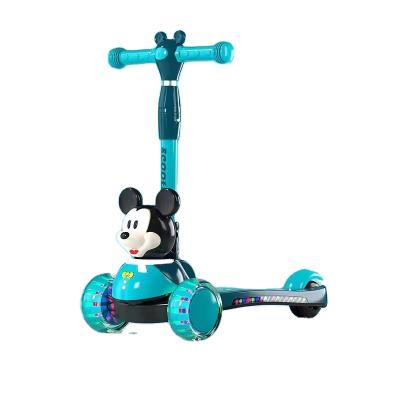 China Plastic Children's Ride on Scooter Car with PU Flash Wheel Music and Folding Function for sale