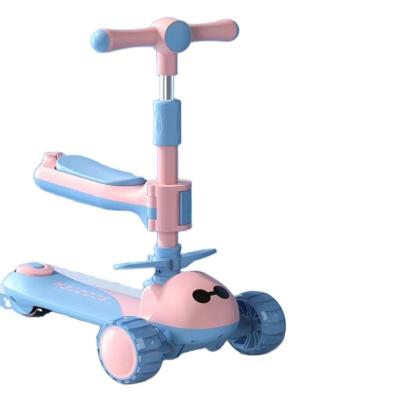 Chine 3 roues à roulettes à roulettes pliantes Grand scooter voiture pour enfants Jaune Rose Bleu Neutre par sexe à vendre