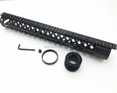 China Aluminum Alloy 15 Inch Keymod Free Float Rifle Style AR 15 Handguard For m4 m16 ar15 Scar for sale