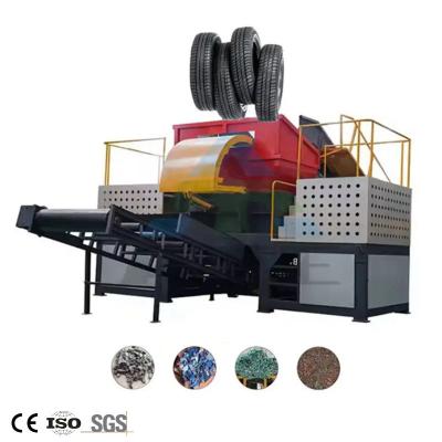 China Industrial Used Car Motorcycle Tyre Recycling Waste Rubber Tires Crushing Shredder for sale