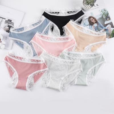 China Antibacterial Ladies Lace Up Mid Waist Briefs Period Panties Women Cotton Menstrual Underwear for sale