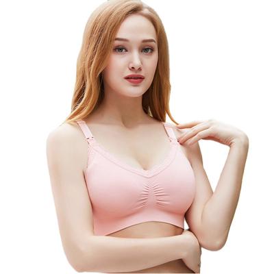 China Antibacterial Seamless Lace Breastfeeding Pumping Bra Summer Maternity Nursing Bras Apparel for sale