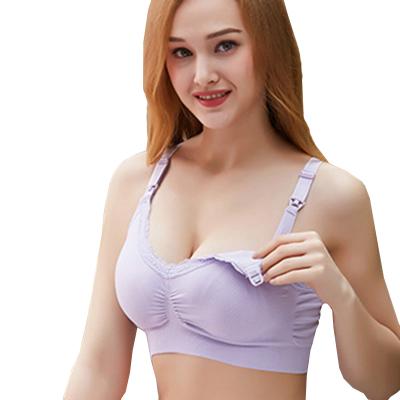 China Amazon Success Antibacterial Maternity Plus Size Bra Seamless Wire Free Woman Care Bra Cotton for sale