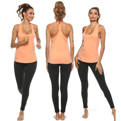 China Sexy Beautiful Back Fitness Tank Top Yoga Sports Tank Tops Breathable Loose Women QUICK DRY for sale