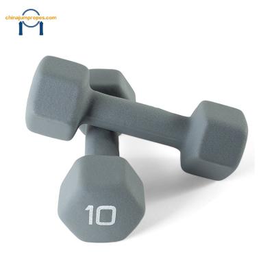 China Cheap hot sale commercial rubber dumbbells, weightlifting plastic coated dumbbells, neoprene dumbbell for sale