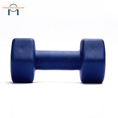 China Rubber Covered Dumbbell Gym Equipment Fixed Colored Rubber PVC Coated Neoprene Dumbbells for sale