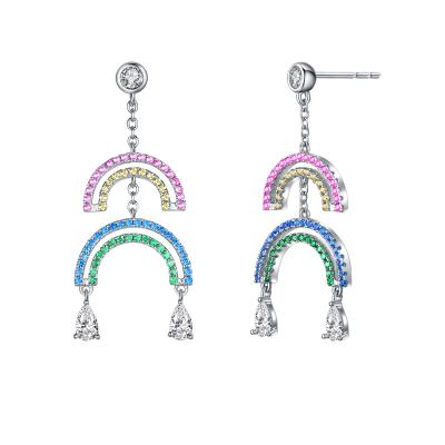 China GE02117B Elegant Grace Rainbow Rhinestone Chain Earrings for sale