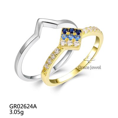 China GR02624A Elegant Grace Stacking Couple Ring Set for sale