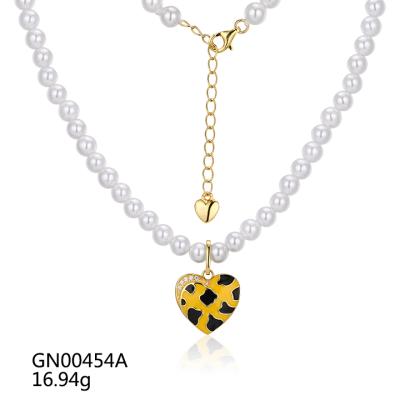 China GN00454A Grace Trendy Elegant 14K Gold Plated Pearl Necklace for sale