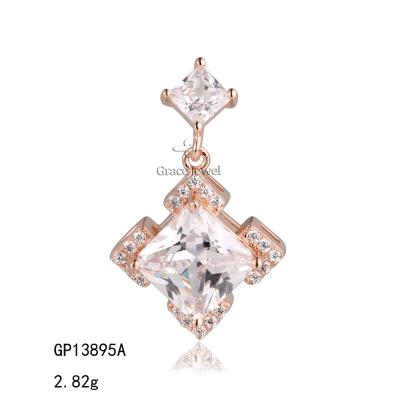 China GP13895A Elegant Grace Rose Gold Plated Sterling Silver Lucky Charm Pendant for sale