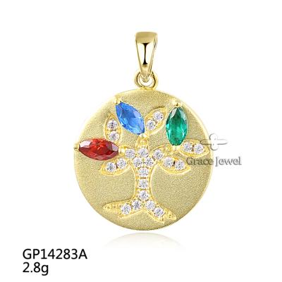 China GP14283A Grace Gold Tree Of Life Elegant Birthstone Dangle Charm for sale