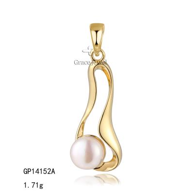 China GP14152A Grace Quality Gold Plated Silver Elegant Pearl Drop Charms for sale