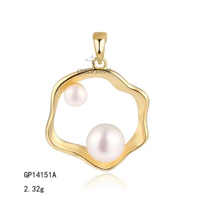 China Elegant GP14151A Grace Wholesale Pearl Birthstone 18Ct Gold Plated Silver Charms Pendant for sale