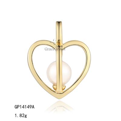 China GP14149A Elegant Grace Wholesale Movable Gold Plated Filled Heart Charms for sale