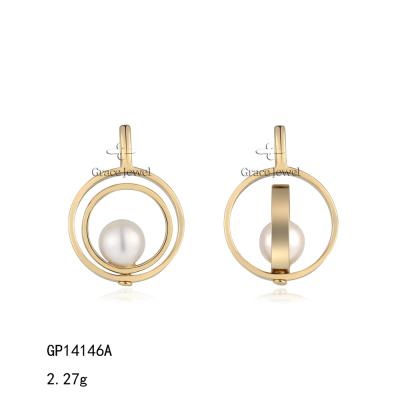 China GP14146A Grace Wholesale 18K Gold Elegant Pearl Dangle Charm for sale