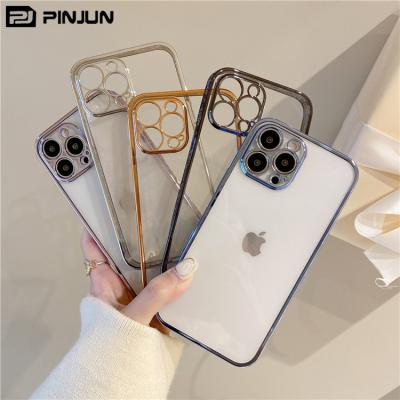 China New flex pattern case side shockproof plated edge plated edge tpu soft for iphone 13 max middle pro fashionable clear phone case for sale