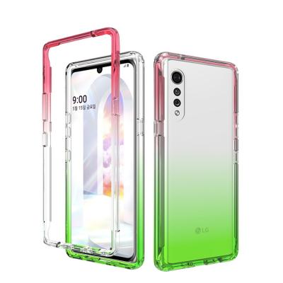 China Light Weight 360 Full Cover Shock Proof High Transparent Gradient Phone Case For LG Velvet for sale