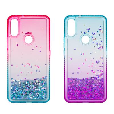 China Fashionable Diamond Colorful Side Crystal Sparkle Bling Glitter Quicksand Mobile Phone Bags Bling Cases For Alcatel 3x Phone Cases Trendy for sale